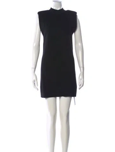 Pre-owned Favorite Daughter Mock Neck Mini Dress In Black