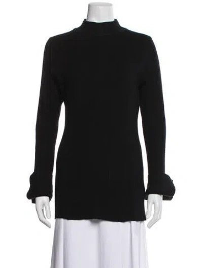 Pre-owned Favorite Daughter Mock Neck Sweater In Black