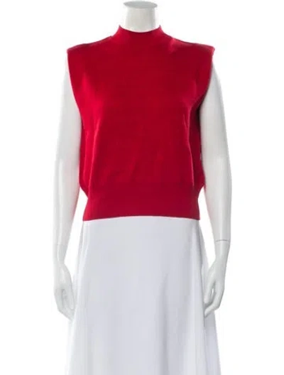 Pre-owned Favorite Daughter Mock Neck Sweater In Red