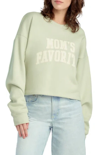 Favorite Daughter Mom's Favorite French Terry Crop Graphic Sweatshirt In Green
