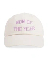 Favorite Daughter Mom Of The Year Cotton Twill Baseball Cap In Ivory/pink