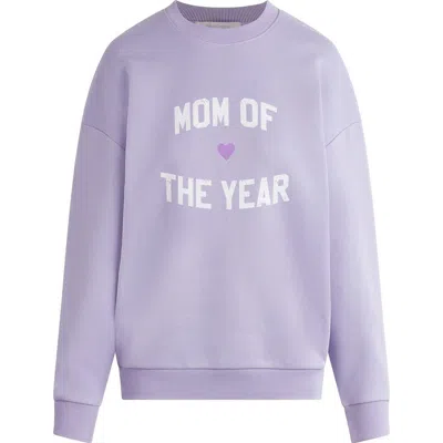 Favorite Daughter Mom Of The Year Cotton Sweatshirt In Lavender