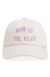 Favorite Daughter Mom Of The Year Cotton Twill Baseball Cap In Khaki Lavender