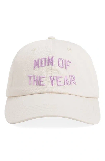 Favorite Daughter Mom Of The Year Cotton Twill Baseball Cap In Khaki Lavender