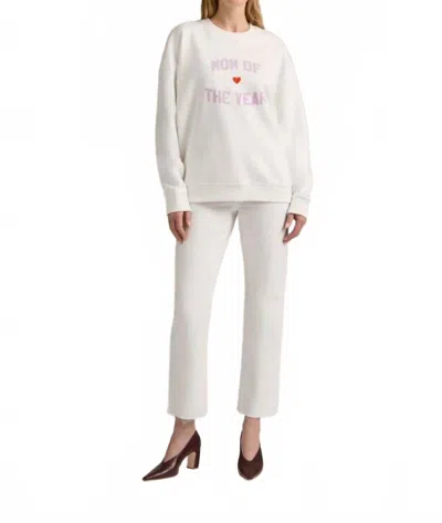 Favorite Daughter Mom Of The Year Sweatshirt In White/wisteria