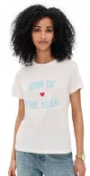 Favorite Daughter Mom Of The Year Tee Gardenia With Baby Blue In Gardenia With Baby Blue