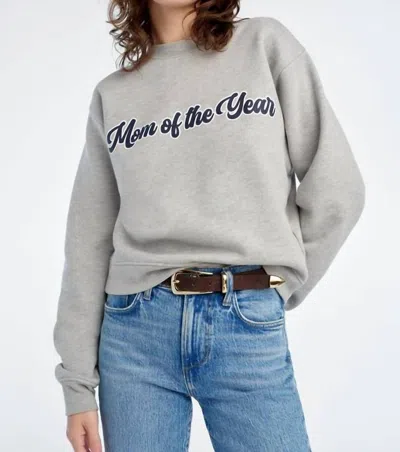 Favorite Daughter Mom Of The Year Varsity Sweatshirt In Heather Grey In Gray