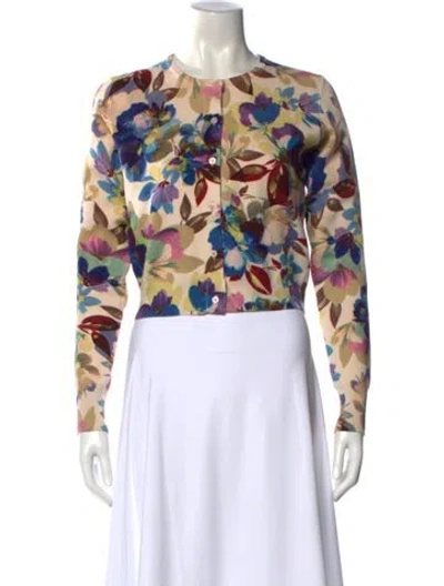 Pre-owned Favorite Daughter Nylon Floral Print Sweater In Multi