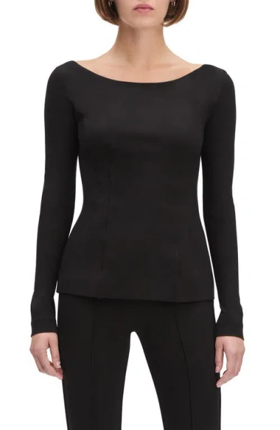 Favorite Daughter Off The Shoulder Long Sleeve Top In Black