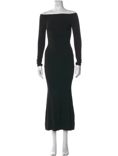 Pre-owned Favorite Daughter Off-the-shoulder Long Dress In Black