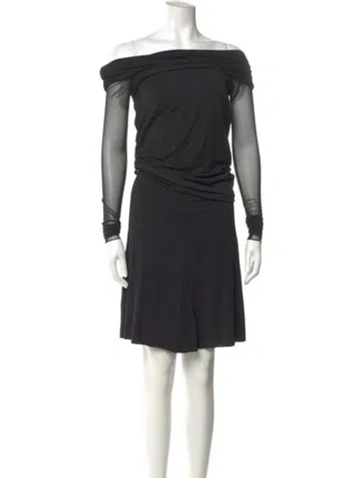 Pre-owned Favorite Daughter Off-the-shoulder Long Dress W/ Tags In Black