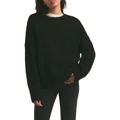 Favorite Daughter Oversize Cable Knit Sweater In Black