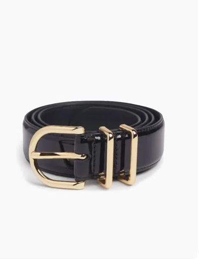 Favorite Daughter Patent Fancy Juni Belt In Black/gold