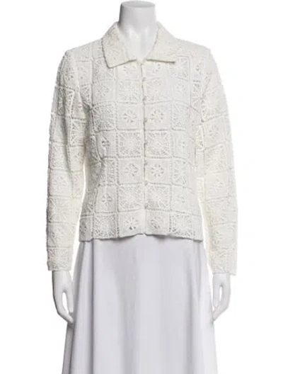 Pre-owned Favorite Daughter Patterned Jacket In White