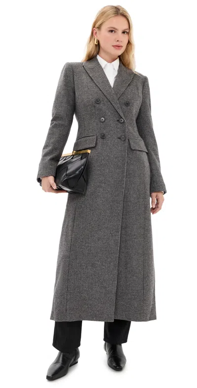 Favorite Daughter Petite Simon Coat Charcoal Mini Houndstooth In Gray