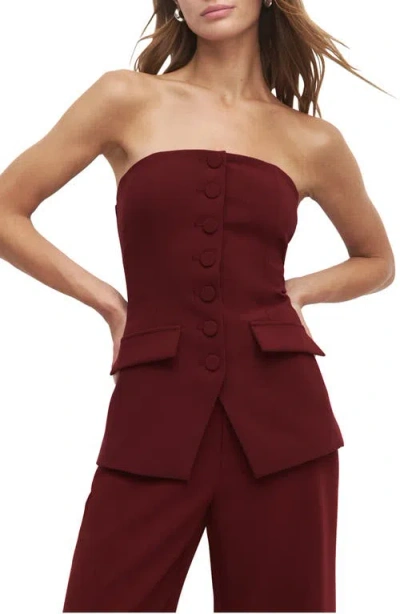 Favorite Daughter Phoebe The Dream Bustier Top In Burgundy