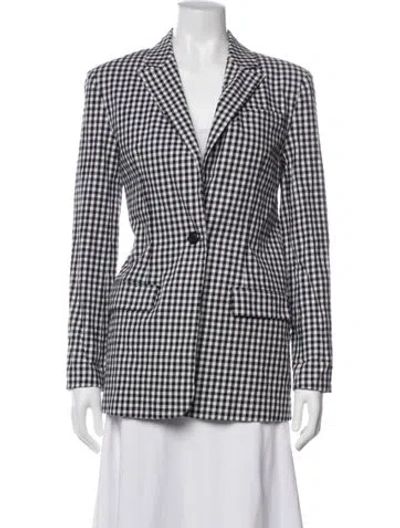 Pre-owned Favorite Daughter Plaid Print Blazer In Black