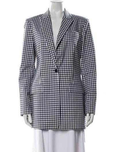 Pre-owned Favorite Daughter Plaid Print Blazer In Blue