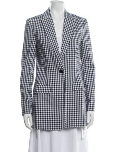 Pre-owned Favorite Daughter Plaid Print Blazer In Blue