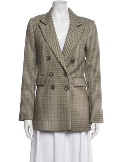 Pre-owned Favorite Daughter Plaid Print Blazer In Neutrals