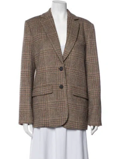 Pre-owned Favorite Daughter Plaid Print Blazer W/ Tags In Brown