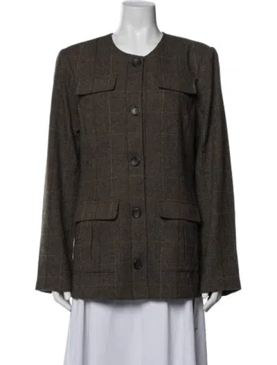 Pre-owned Favorite Daughter Plaid Print Blazer W/ Tags In Green