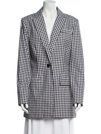 Pre-owned Favorite Daughter Plaid Print Blazer In White