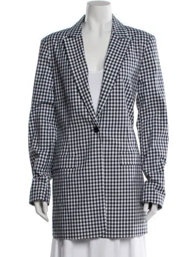 Pre-owned Favorite Daughter Plaid Print Coat In Blue