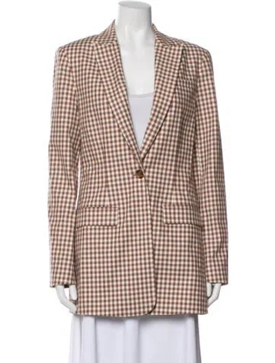 Pre-owned Favorite Daughter Plaid Print Coat W/ Tags In Brown