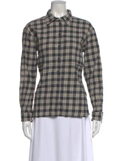 Pre-owned Favorite Daughter Plaid Print Long Sleeve Button-up Top In Multi