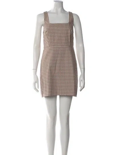 Pre-owned Favorite Daughter Plaid Print Mini Dress In Brown
