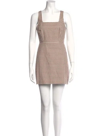 Pre-owned Favorite Daughter Plaid Print Mini Dress In Neutral