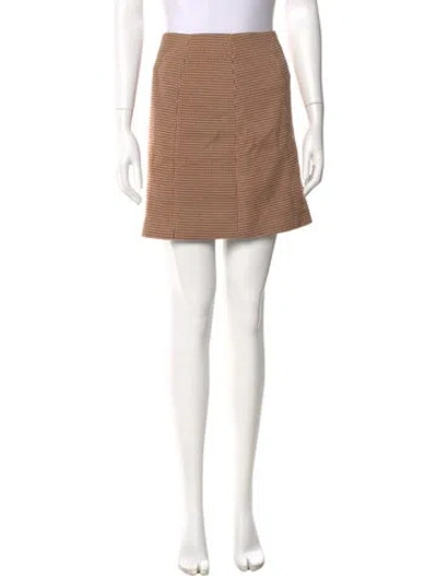 Pre-owned Favorite Daughter Plaid Print Mini Skirt In Neutral