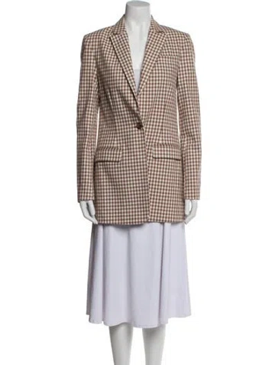 Pre-owned Favorite Daughter Plaid Print Peacoat In Brown