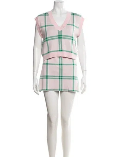 Pre-owned Favorite Daughter Plaid Print Skirt Set In Multi