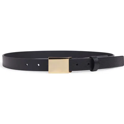 Favorite Daughter Plaque Buckle Leather Belt In Black