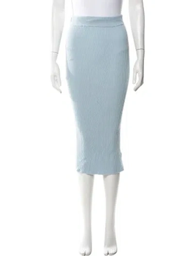 Pre-owned Favorite Daughter Pleated Accents Midi Length Skirt In Blue