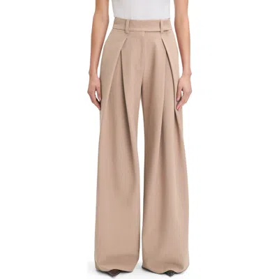 Favorite Daughter Pleated Wide Leg Pants In Brown