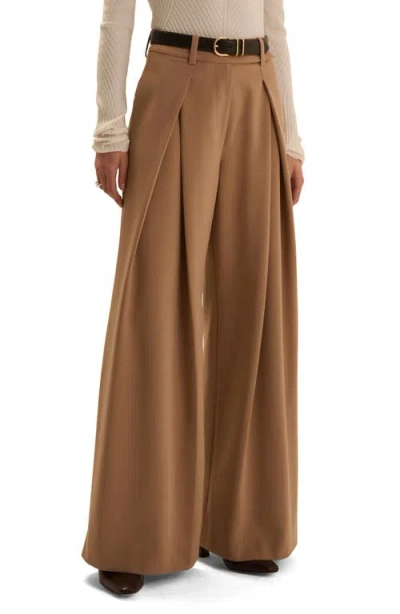 Favorite Daughter Pleats For Days Wide Leg Pants In Brown