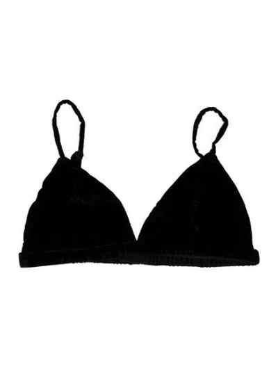 Pre-owned Favorite Daughter Plunge Neckline Sleeveless Sports Bra W/ Tags In Black