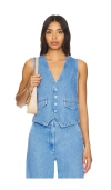 Favorite Daughter The Poppy Denim Vest In Æμ·æ¸¯è“�