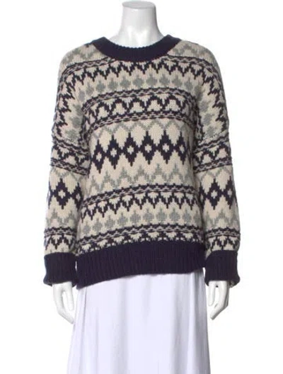 Pre-owned Favorite Daughter Printed Crew Neck Sweater