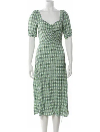 Pre-owned Favorite Daughter Printed Midi Length Dress In Neutral