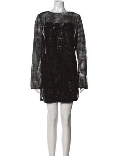 Pre-owned Favorite Daughter Printed Mini Dress In Black