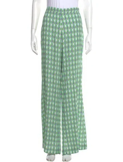 Pre-owned Favorite Daughter Printed Wide Leg Pants In Green