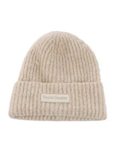 Pre-owned Favorite Daughter Rib Knit Embroidered Beanie W/tags In Neutral
