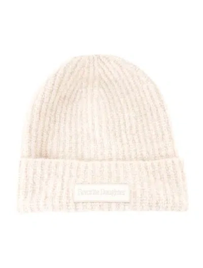 Pre-owned Favorite Daughter Ribbed Knit Beanie In Neutral