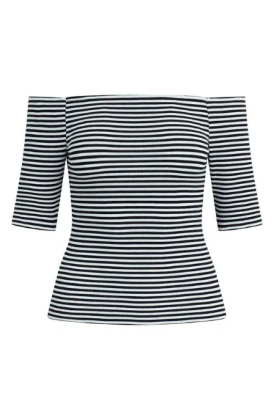 Favorite Daughter Sara Off The Shoulder Rib Top In Multi