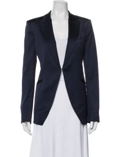 Pre-owned Favorite Daughter Satin Blazer In Blue