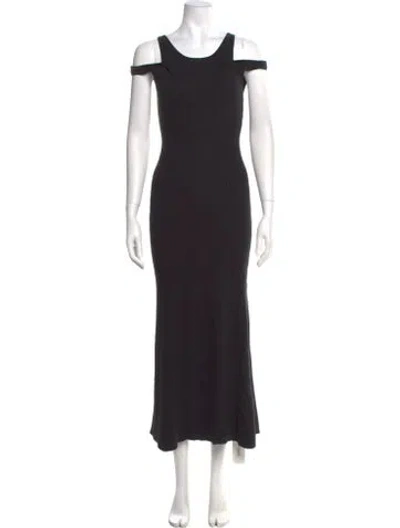 Pre-owned Favorite Daughter Scoop Neck Long Dress In Black